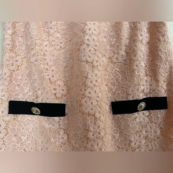 NWT Karl Lagerfeld Blush Pink Lace Shift Dress - Pearl Trim Collar - Size 8 NWT Karl Lagerfeld Blush Pink Lace Shift Dress - Pearl Trim Collar - Size 8
